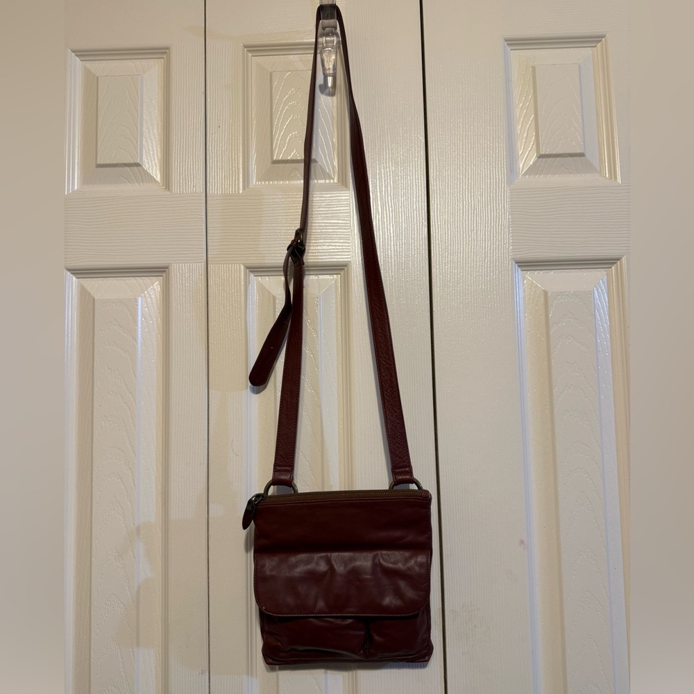 HOBO Burgundy Leather Crossbody Bag
